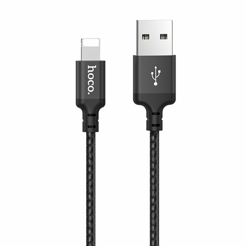 Кабель USB - Apple 8 pin HOCO X14 Times speed, 2.0м, круглый, 2.0A, ткань, цвет чёрный кабель usb apple 8 pin hoco x14 times speed 2 0м круглый 2 0a ткань цвет чёрный