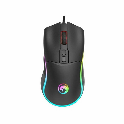 Мышь M358, игровая, проводная, 4 кнопки, оптическая, RGB, 12800 dpi, USB, 1.6м, чёрная