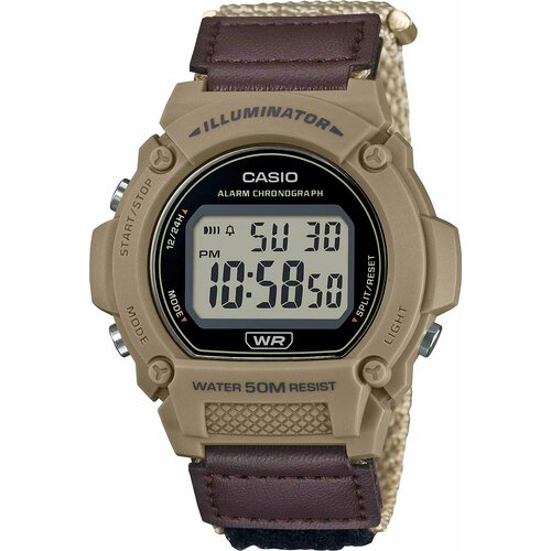 Наручные часы CASIO W-219HB-5A, коричневый