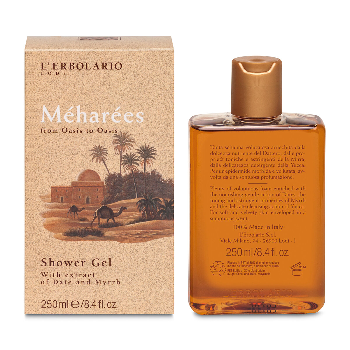 L'ERBOLARIO Гель для душа увлажняющий очищающий Meharees Shower Gel 250мл