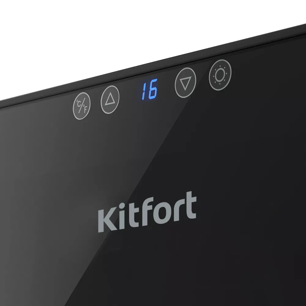 Винный шкаф Kitfort KT-2403, мультитемпературный, прозрачный, 8 бутылок, сенсорный — фото 1