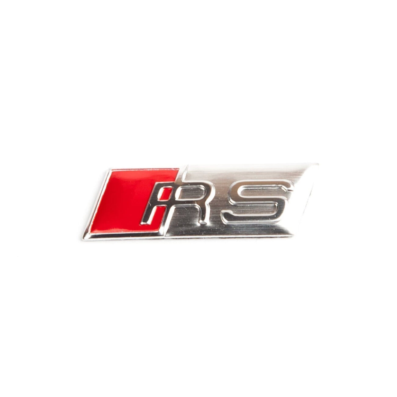 Эмблема Audi RS серебристая маленькая