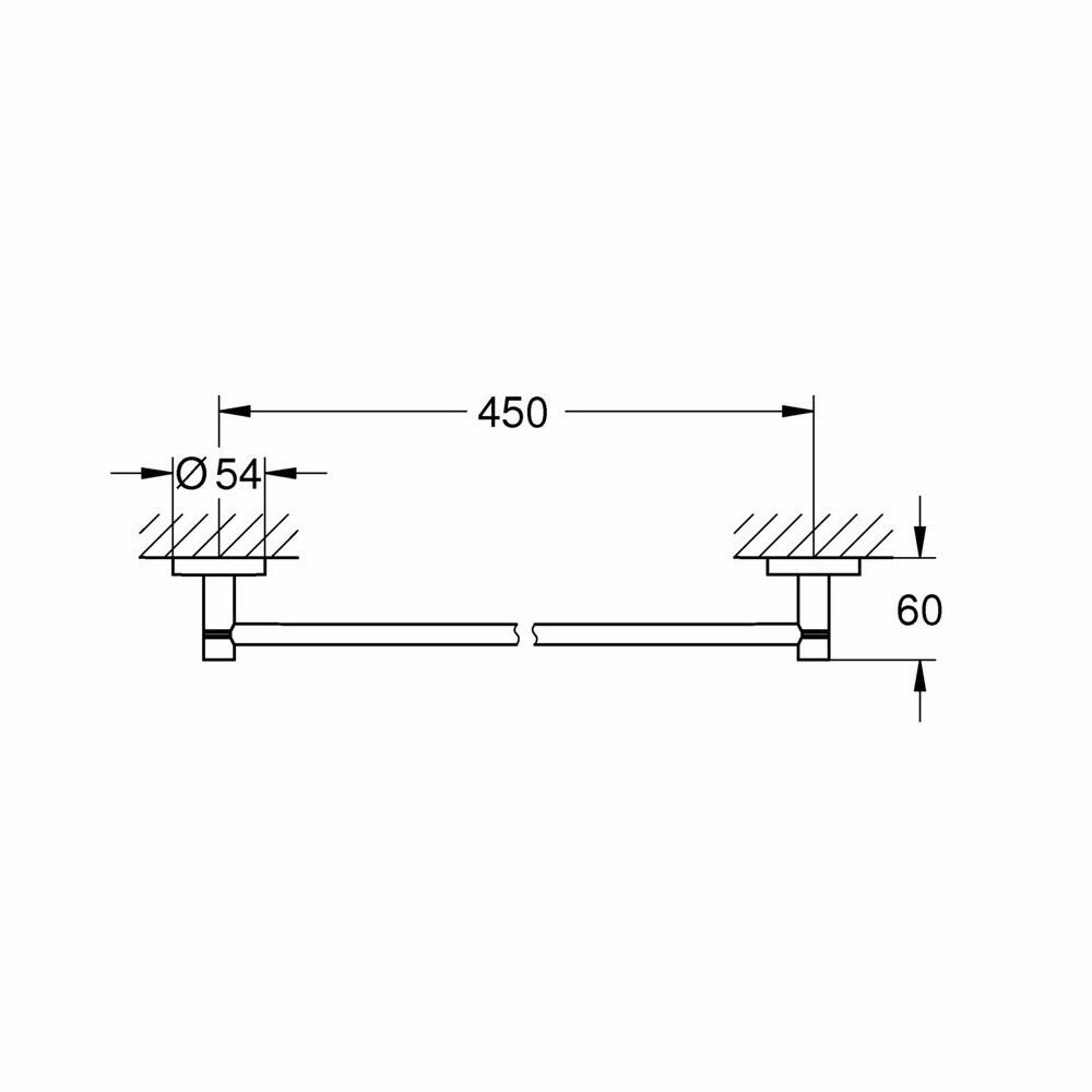 Держатель для банного полотенца GROHE Essentials, темный графит матовый (40688GN1) - фото №11