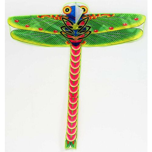 Детский воздушный змей Стрекоза с леской, летающая игрушка воздушный змей черепашка с леской летающая игрушка размер 1 3 1 2 м