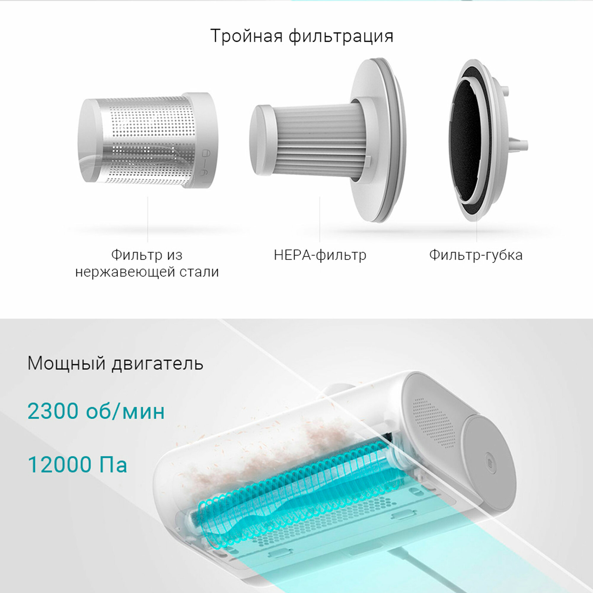 Портативный пылесос Xiaomi Mijia Vacuum Cleaner (MJCMY01DY) - фото №9
