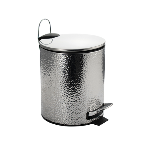 Ведро круглое 5л шагреневое из нержавеющей стали с педалью хромированное 1940₽