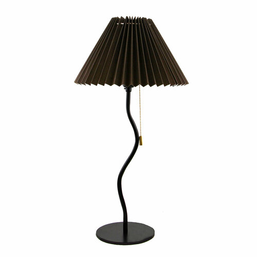 Светильник настольный 15ВТ Е27 абажур текстиль корич основание МЕТ черн ВЫС 56СМ 21 ВЕК
