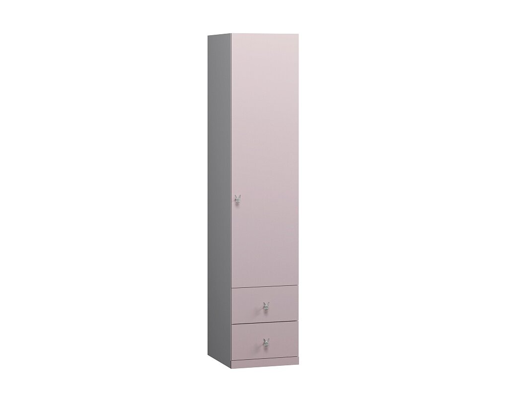 Детская стенка Банни-8 Розовый Лайт 135x52x210 со шкафом