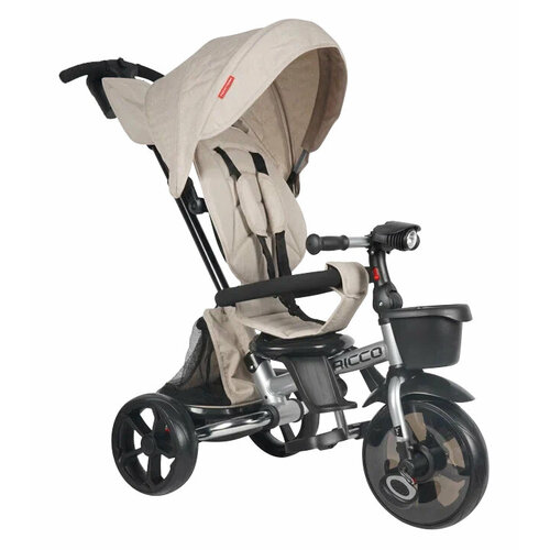 Велосипед-коляска трехколесный с ручкой TECH TEAM Ricco beige бежевый 11 NN012164 12978₽