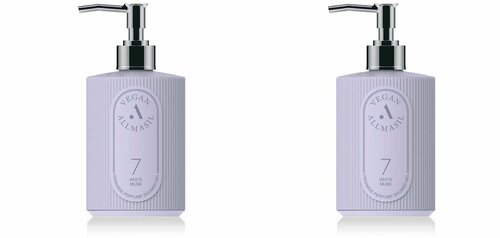 ALLMASIL Гель для душа Vegan 7 Ceramide Perfume Shower Gel White Musk, с ароматом мускуса, 500 мл, 2 шт.