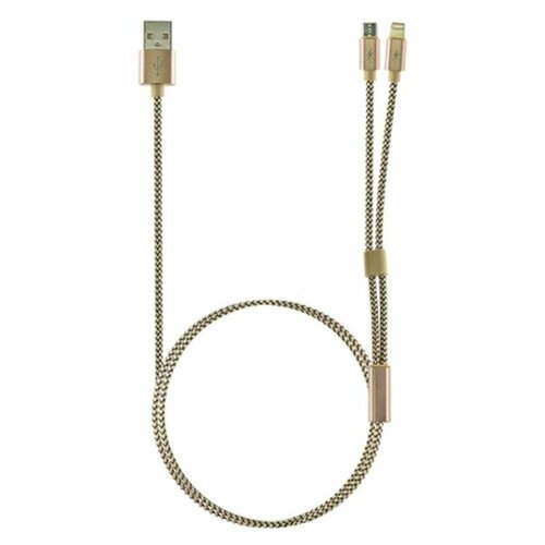 Кабель ROBITON P10 Multicord USB - microUSB/Lightning, 1 м, 1 шт., золото