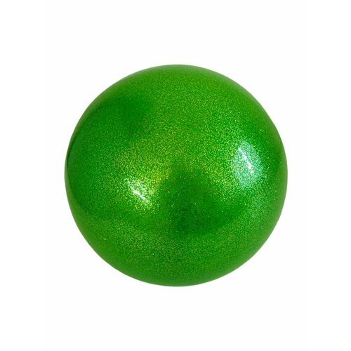 Мяч для художественной гимнастики 19 см с блестками зеленый