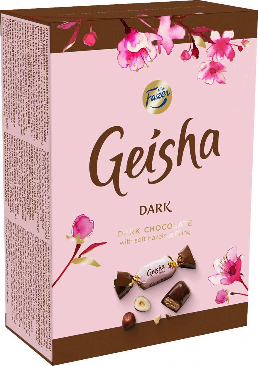 Набор конфет Fazer Geisha Dark, горький шоколад 150 г