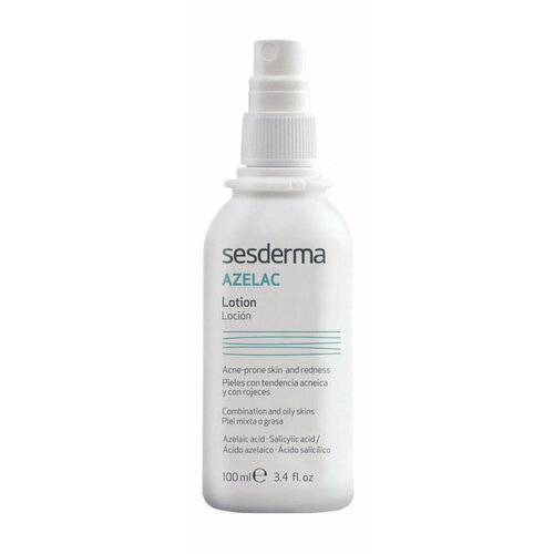фото Лосьон для терапии кожи с розацеа, покраснениями и куперозом sesderma azelac facial-body-hair lotion