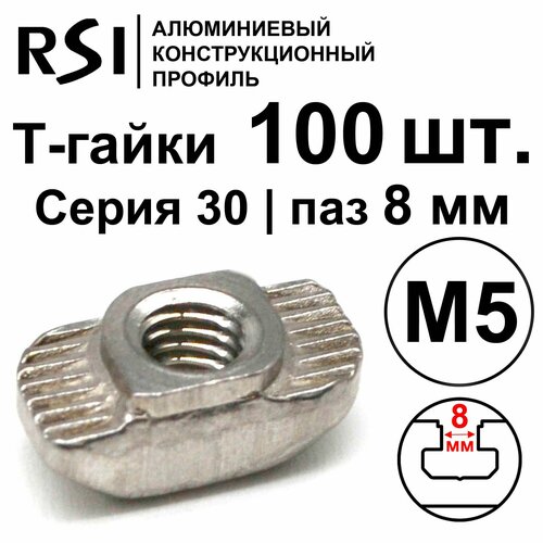 Т-гайка, М5, паз 8 мм, серия 30 - 100 шт. (арт. 5005)