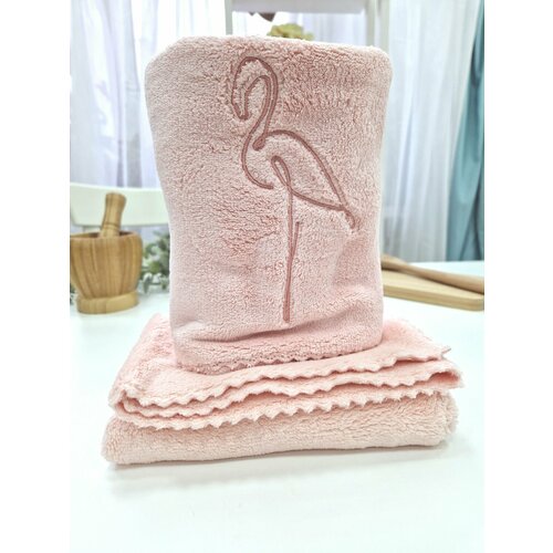 Набор кухонных полотенец, Микрофибра, Фламинго, Cherir, 40x60 см, 2 шт.