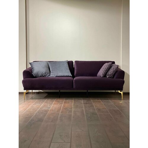 Диван прямой 4-х местный Giza велюр фиолетовый 290х100х82 см 366030₽