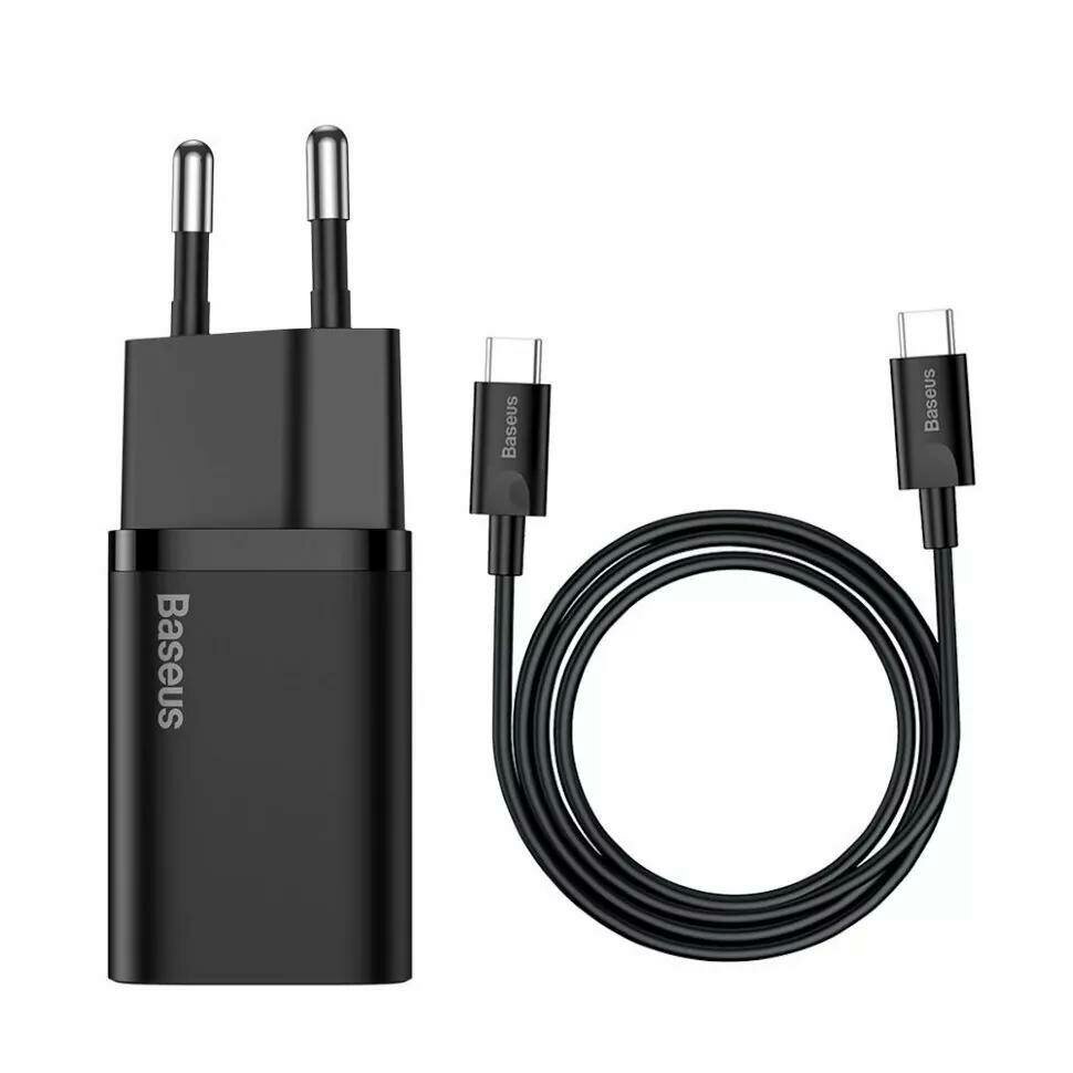 Сетевое зарядное устройство Baseus Super Si Quick Charger 1C 25W EU Sets черный