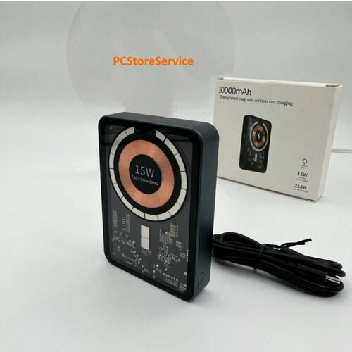 Беспроводной повербанк Power Bank магнитный MagSafe 10000 мАч Внешний портатинвый аккумулятор 2470₽