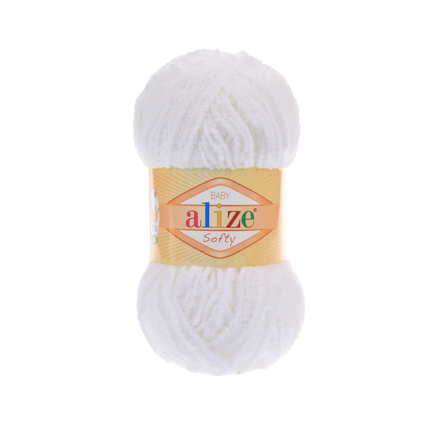 Пряжа для вязания Softy Alize 3 мотка (115 м, 50 гр), цвет 55 белый