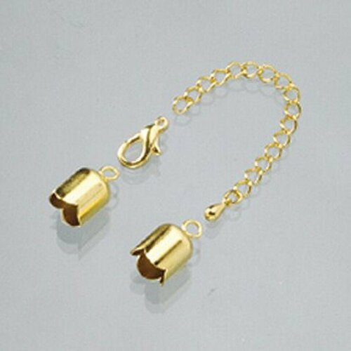 Застежка-карабин с цепочкой металлическая позолоченная тип тюльпан 6 мм 9742806 Efco 6 мм 561₽