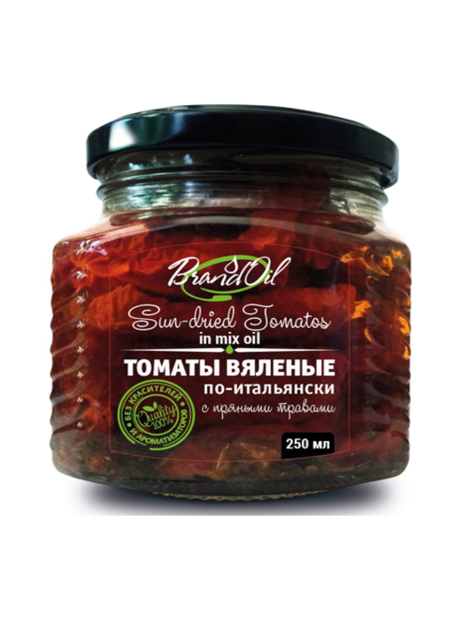 Вяленые томаты "Brand Oil" с итальянскими травами 250 vk