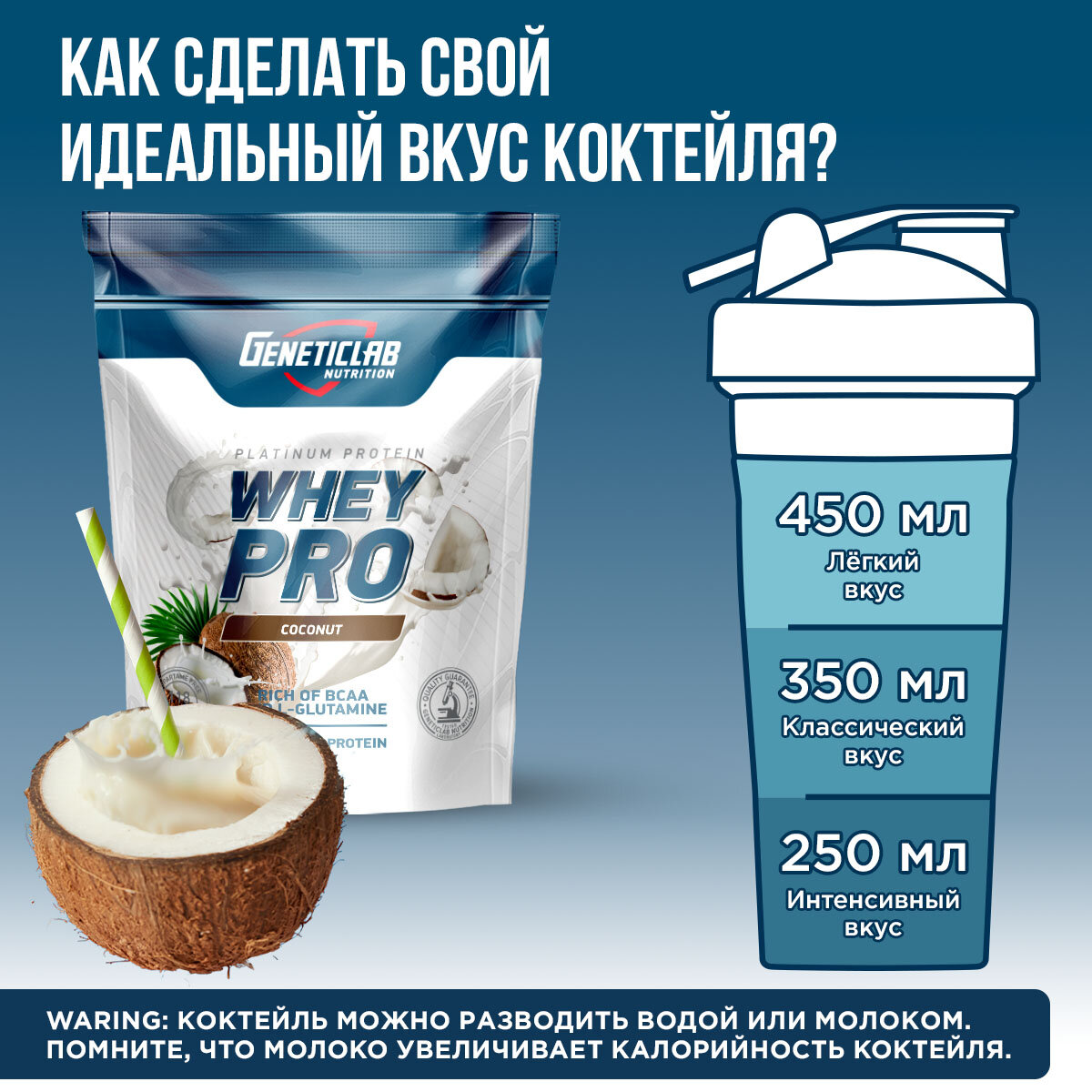 Протеин WHEY PRO 1000 g Кокос