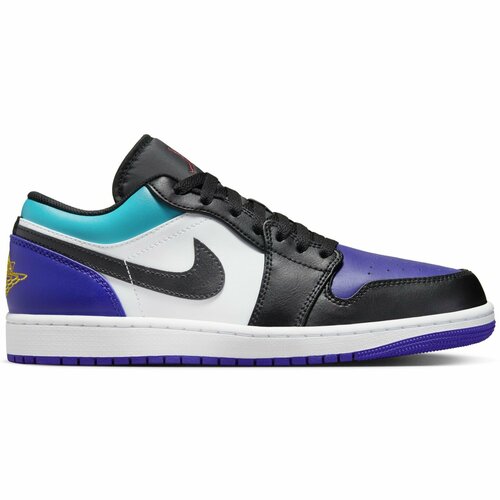 фото Кроссовки jordan air jordan 1 low, размер 8 us, белый, фиолетовый, черный