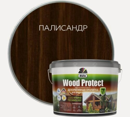 Изображение товара Пропитка Dufa Wood Protect 9л Палисандр для Защиты Древесины с Воском / Дюфа Вуд Протект.