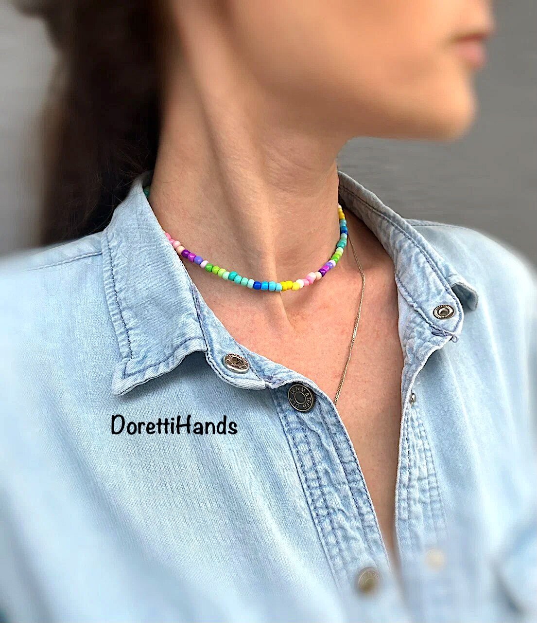 Чокер DorettiHands, бисер, длина 36.5 см, мультиколор — фото 1