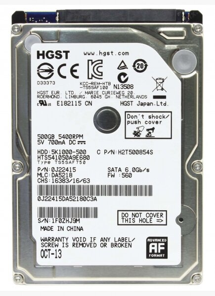 Жесткий диск Hitachi HTS541050A9E680 750Gb SATAII 2,5" HDD