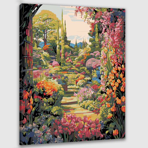 Картина по номерам 50х40 Весенний мозаика