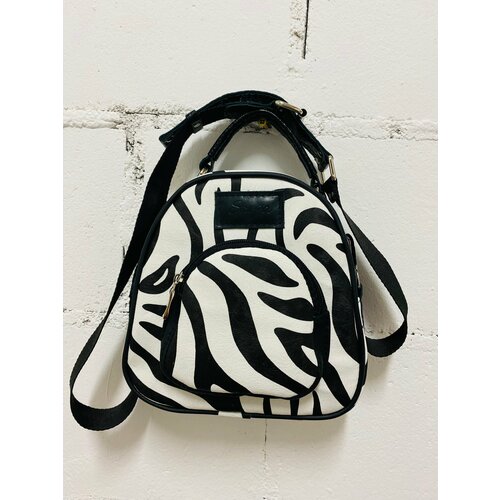 Сумка кросс-боди Stupa Кросс-боди stupa, фактура зернистая, тиснение, черный, белый