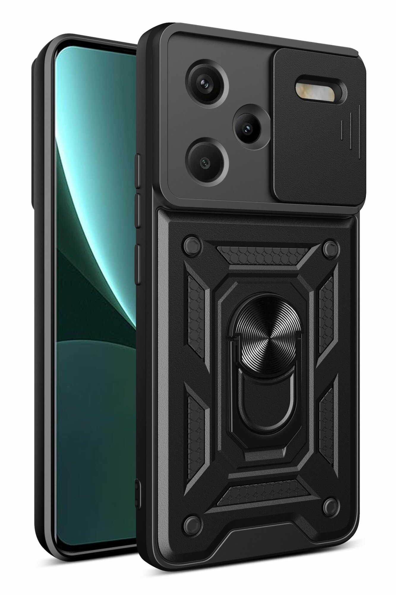 Чехол противоударный armors для Xiaomi Redmi Note 13 Pro Plus / Редми Нот 13 Про Плюс с защитой камеры (Черный)