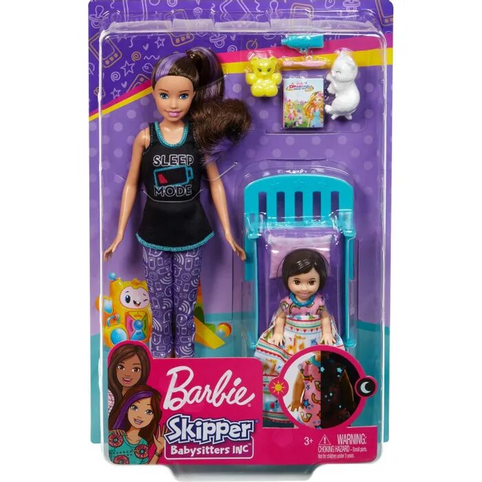Кукла Barbie Няня Скиппер, FHY97 время сна