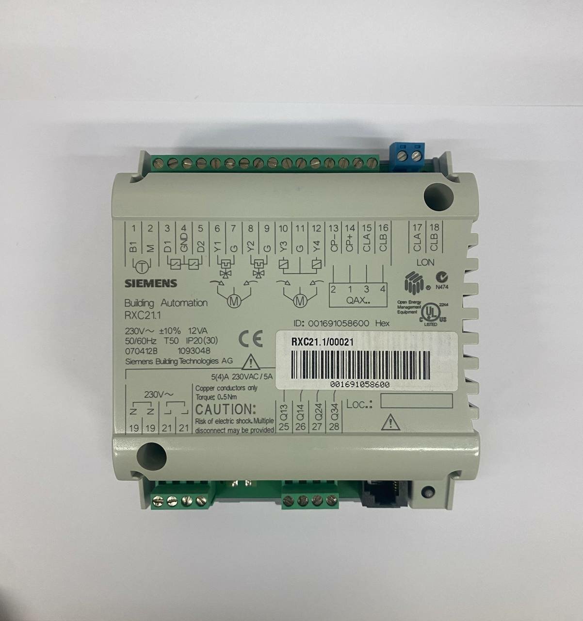 Siemens Комнатные контроллеры для фэнкойлов с 3-скоростными вентиляторами и/или заслонкой наружного воздуха с базовым приложением OOO21 RXC21.1/00021