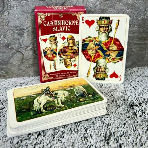 фото Игральные карты славянские, piatnik, рубашка красная, 36 листов
