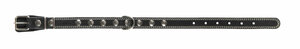 Ошейник аркон кожаный для собак двухслойный, украшения, двойная декоративная строчка, черный (40-54 см/25 мм)