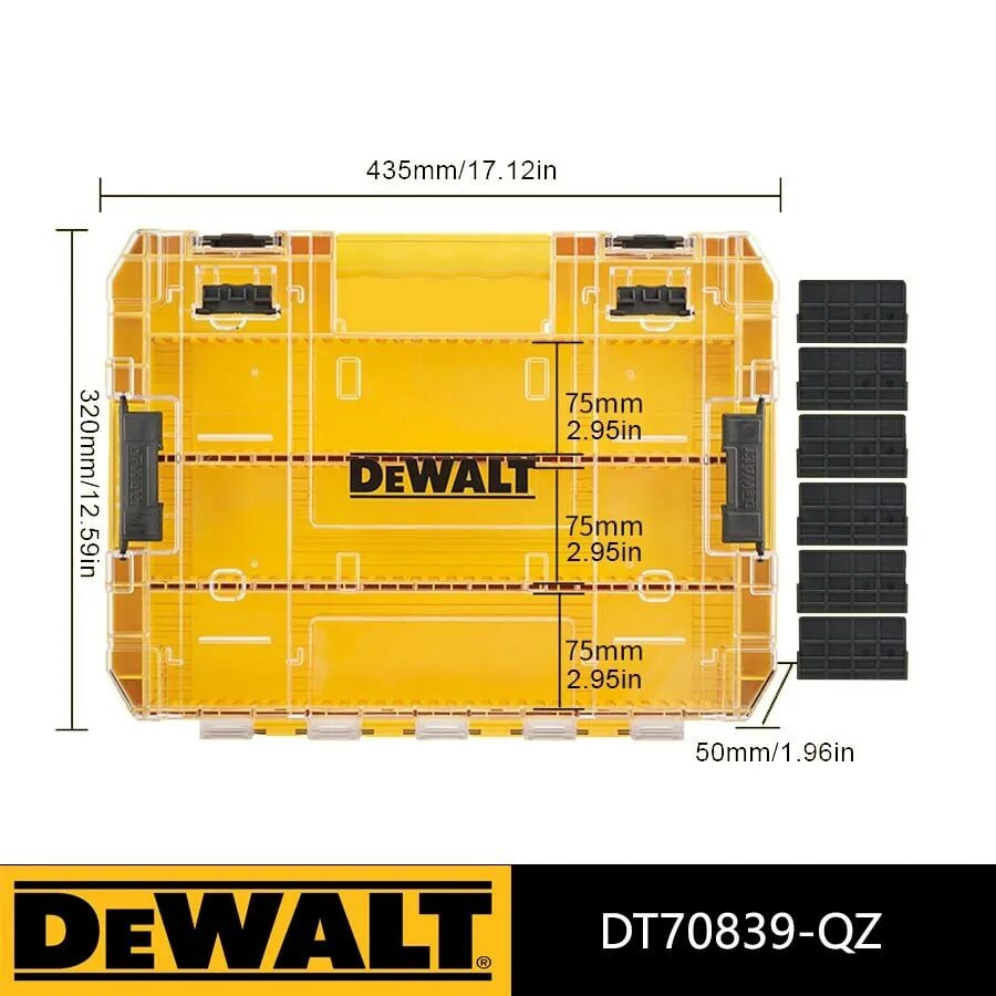 Кейс органайзер DeWalt Tough case+ DT70839-QZ с 6 съемными перегородками