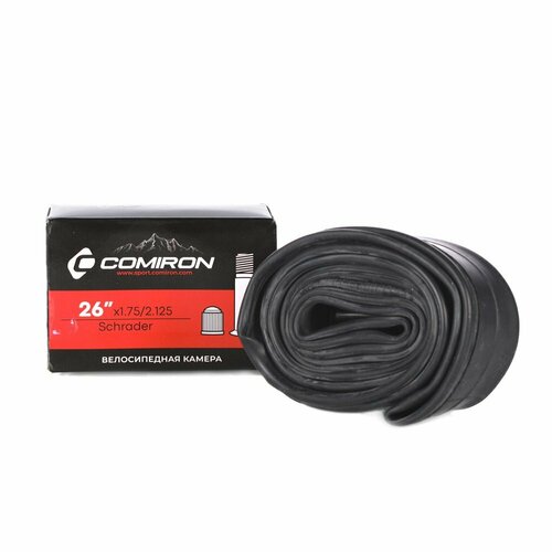 Камера для велосипеда бутиловая COMIRON 26X1752125 Schrader 45mm 227g акция 410₽
