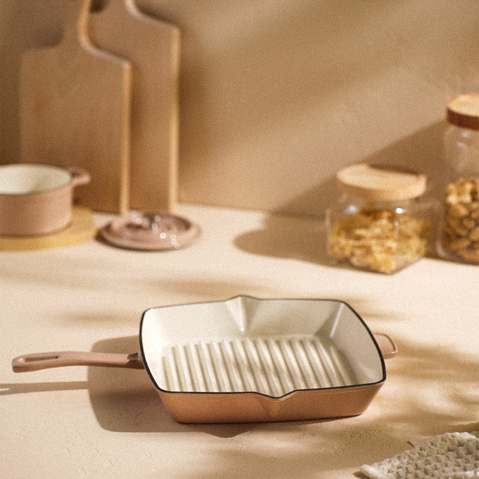 фото Чугунная сковорода гриль SL Home, диаметр 26, эмалированное покрытие