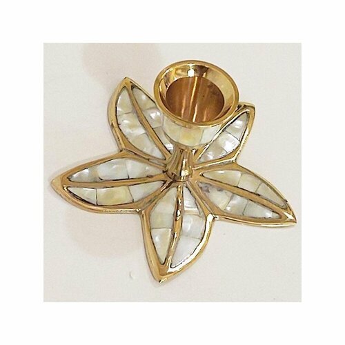 Индия Трейд BE-8819091 Подсвечник цветок 1 свеча, с перламутром, 10 см индия трейд