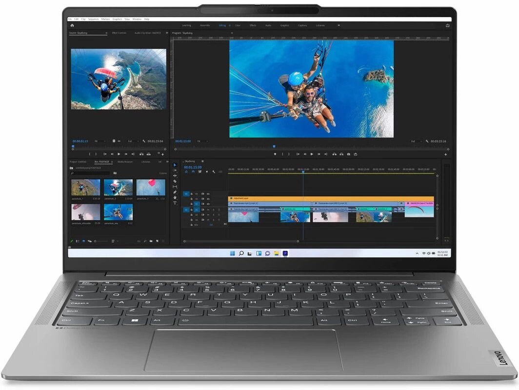 LENOVO Ноутбук Lenovo Yoga Slim 6 14IRH8 Core i5 13500H 16Gb SSD512Gb Intel Iris Xe graphics 14" OLED WUXGA (1920x1200) Windows 11 Home grey WiFi BT Cam (83E00021RK) 83E00021RK