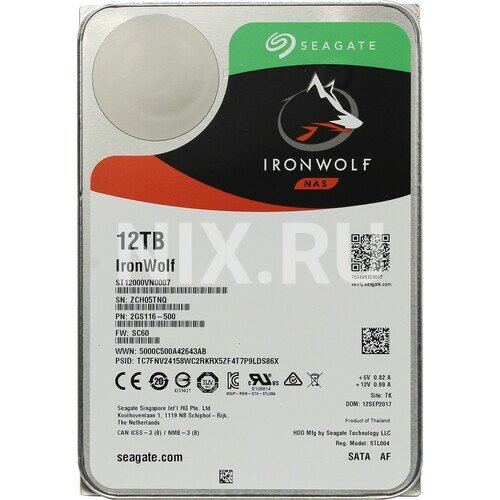 Жесткий диск SEAGATE Ironwolf , 12Тб, HDD, SATA III, 3.5" - фото №8