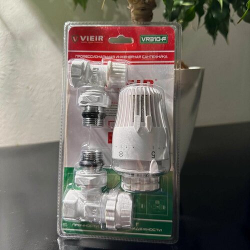 Изображение товара Белый Термостатический комплект для радиатора угловой 1/2" VR310-F 3 в 1 VIEIR