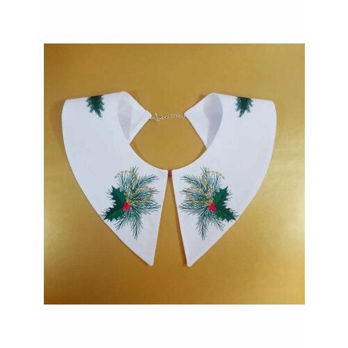 Воротник съемный с вышивкой льняной