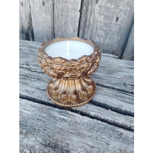 Свеча ароматическая в подсвечнике из гипса 7*6, аромат 