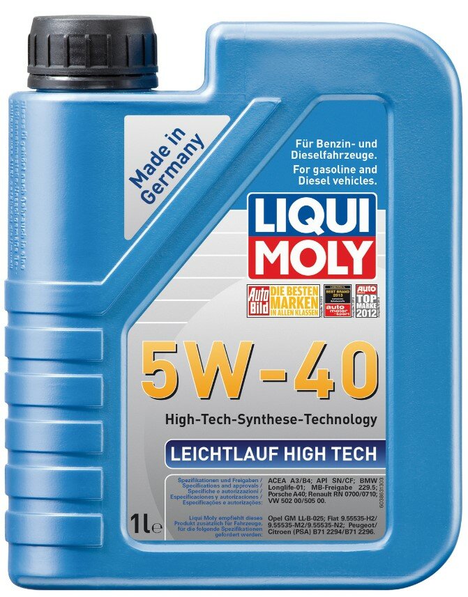 Масло моторное LIQUI MOLY Leichtlauf High Tech 5W-40 синтетическое 1 л