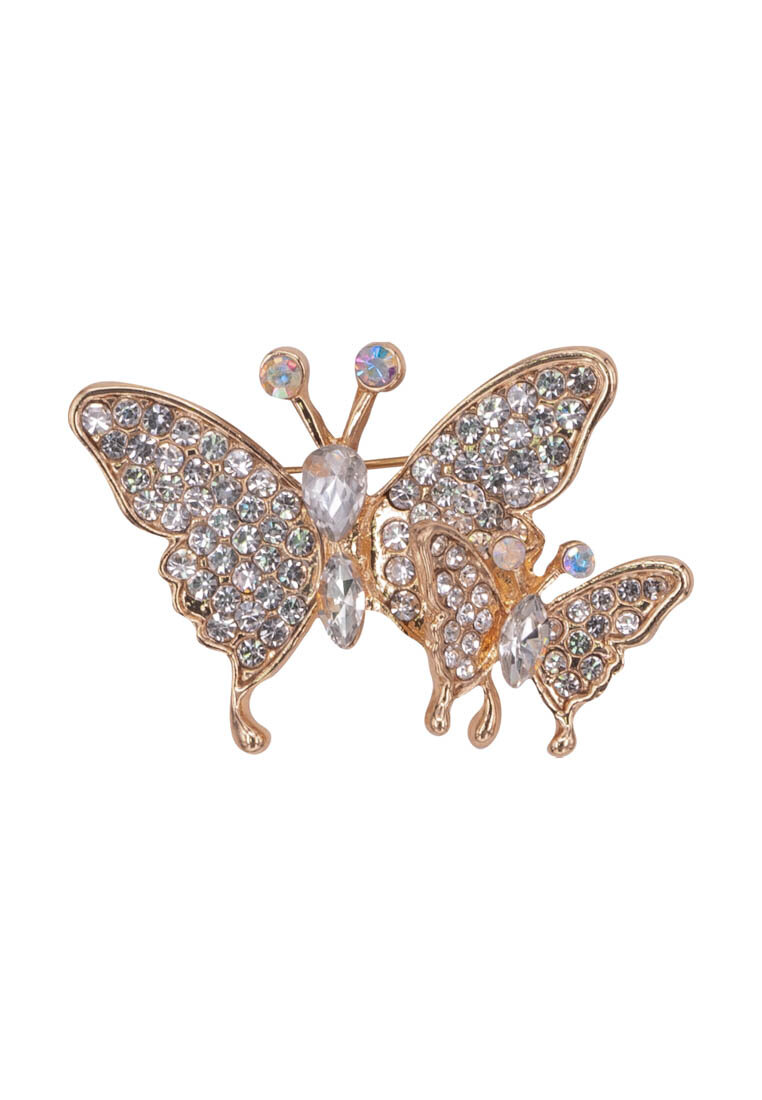 Брошь OTOKODESIGN, стразы, золотой