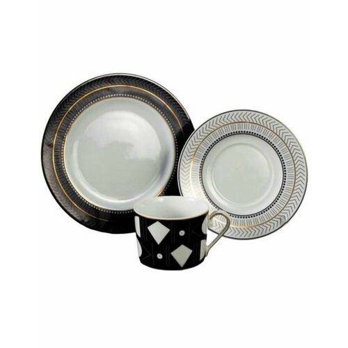 Набор 1 тарелка 19 см чашка с блюдцем 250 мл ART DECO G842 3872₽